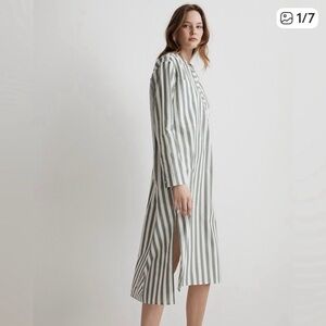 Madewell Striped Midi Shirt Dress
